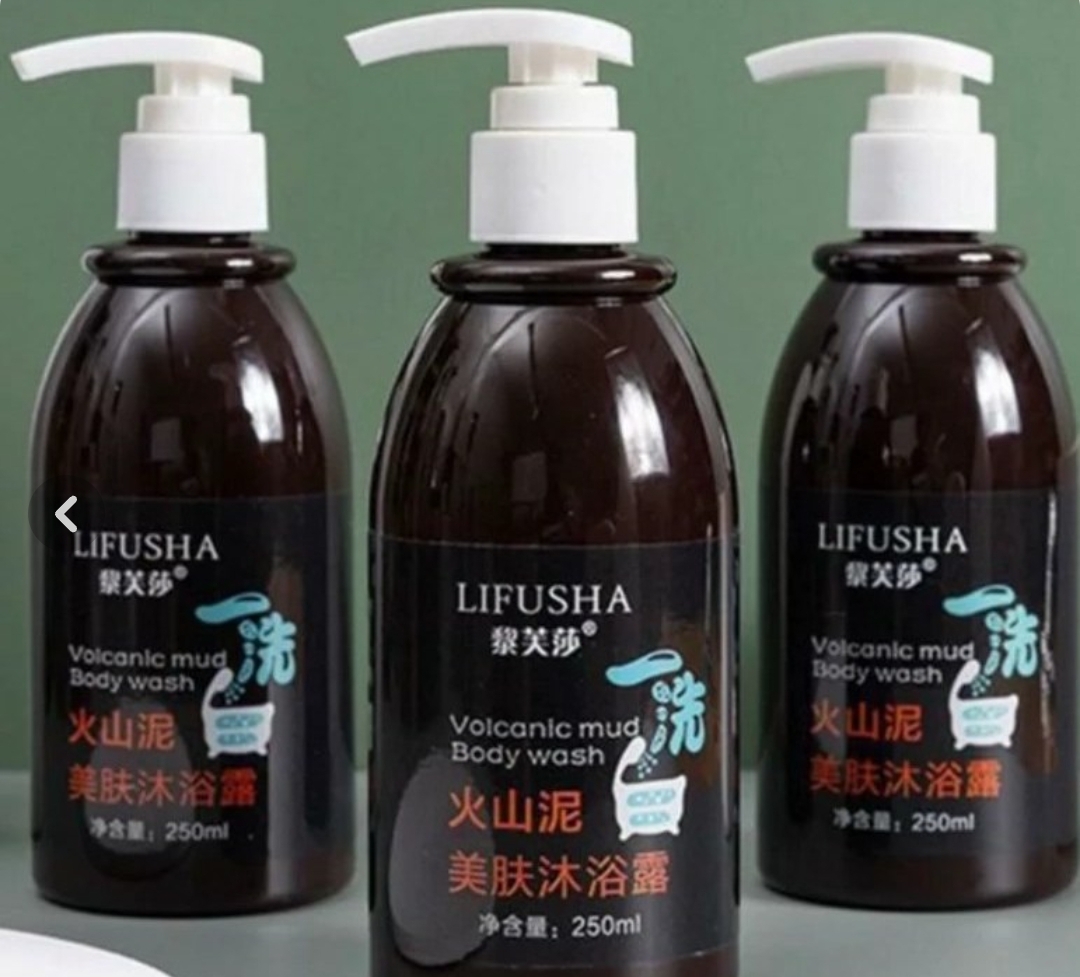 شامپو معجزه سفید کننده بدن و صورت (volcanic mud body wash) حجم 250 میلی لیتر