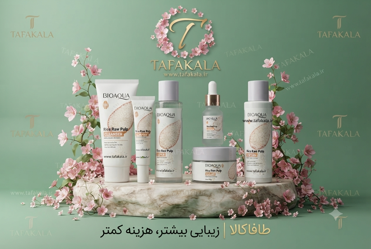 پک 6عددی اصلی مراقبت پوستی برنج جوانساز پوست ضد چین و چروک پوست روشن کننده پوست دارای خاصیت لایه برداری پاک کننده عمیق پوست مانع از مسدود شدن منافذ پوست غنی شده از عصاره ی برنج افزایش خاصیت ارتجاعی پوست برند بیوآکوا