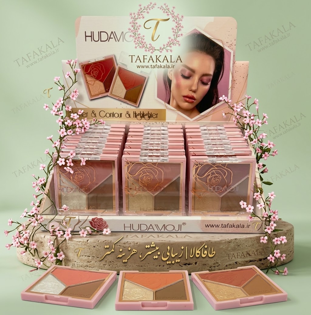 پالت رژگونه و هایلایتر با پیگمنت بالا